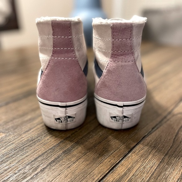 VANS Sk8 Hi Tapered Pig Suede/Sherpa Multi Color Shoes Platform Women's Size 8 - Picture 6 of 10